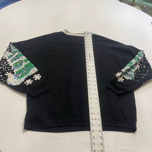 VTG Seasons Greetings Nutcracker Ugly Christmas Sweater 80s Sweatshirt Large - Picture 7 of 7